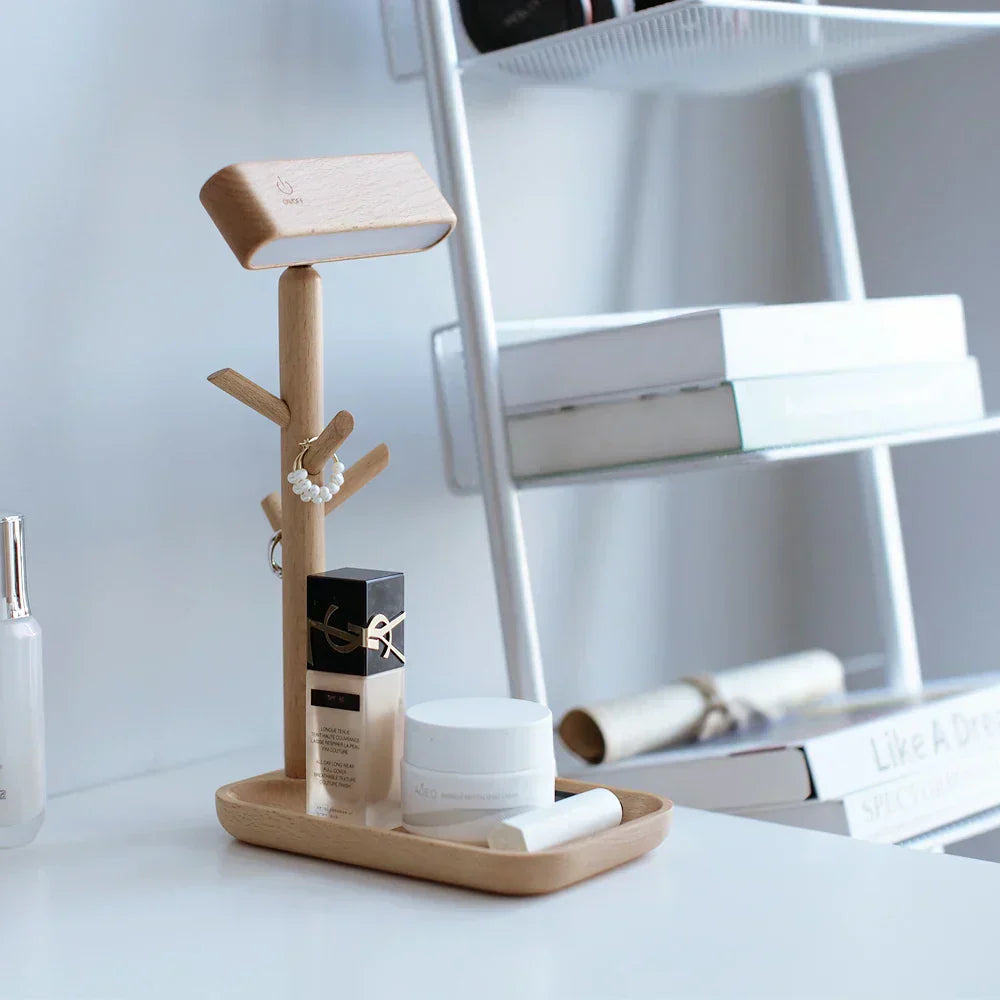 BambooGlow | Stylish Dimmable Table Lamp with Storage Space 3