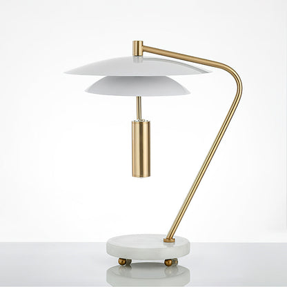 EleganceStone – White Aluminium Lamp with Marble Base