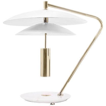 EleganceStone – White Aluminium Lamp with Marble Base
