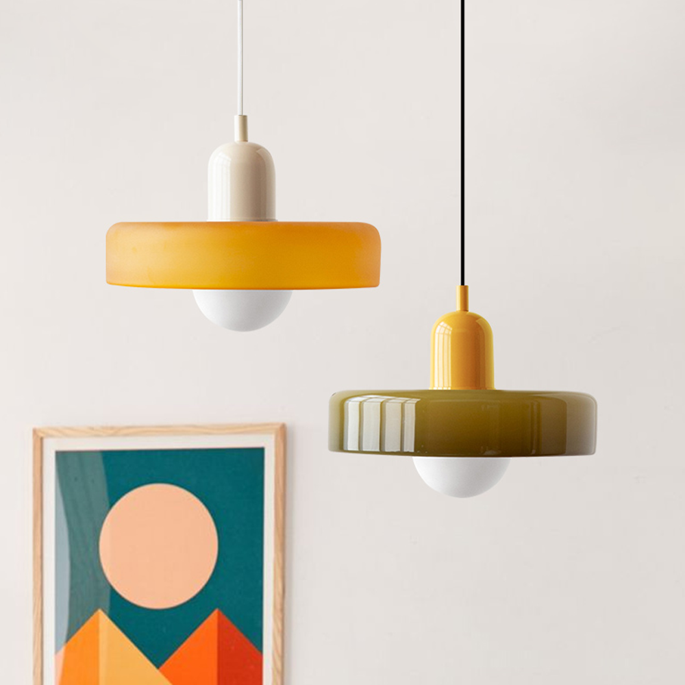 Bauhaus Colored Glass Pendant Lamp 6