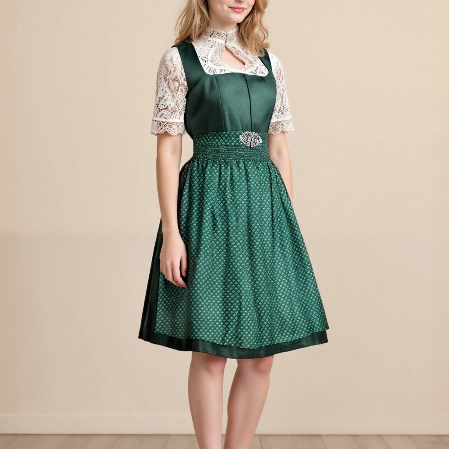 Bavarian dirndl dress – Oktoberfest | With apron & lace blouse for a traditional look 0