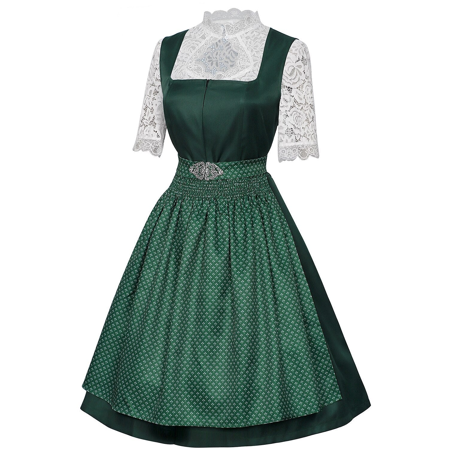 Bavarian dirndl dress – Oktoberfest | With apron & lace blouse for a traditional look 2