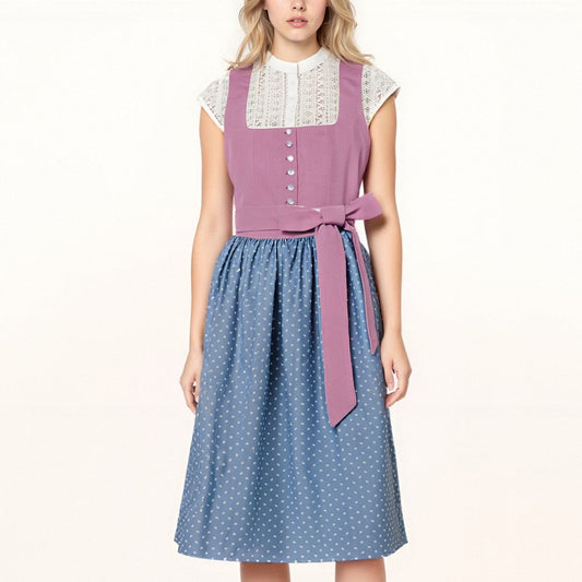 Bavarian dirndl dress with apron – Oktoberfest | Traditional costume dress in classic style 0