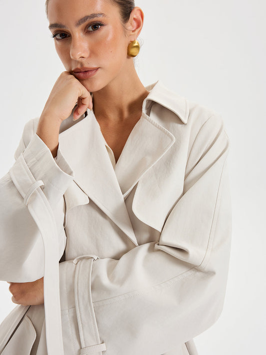 Belted Double-breasted Trench Coat 0