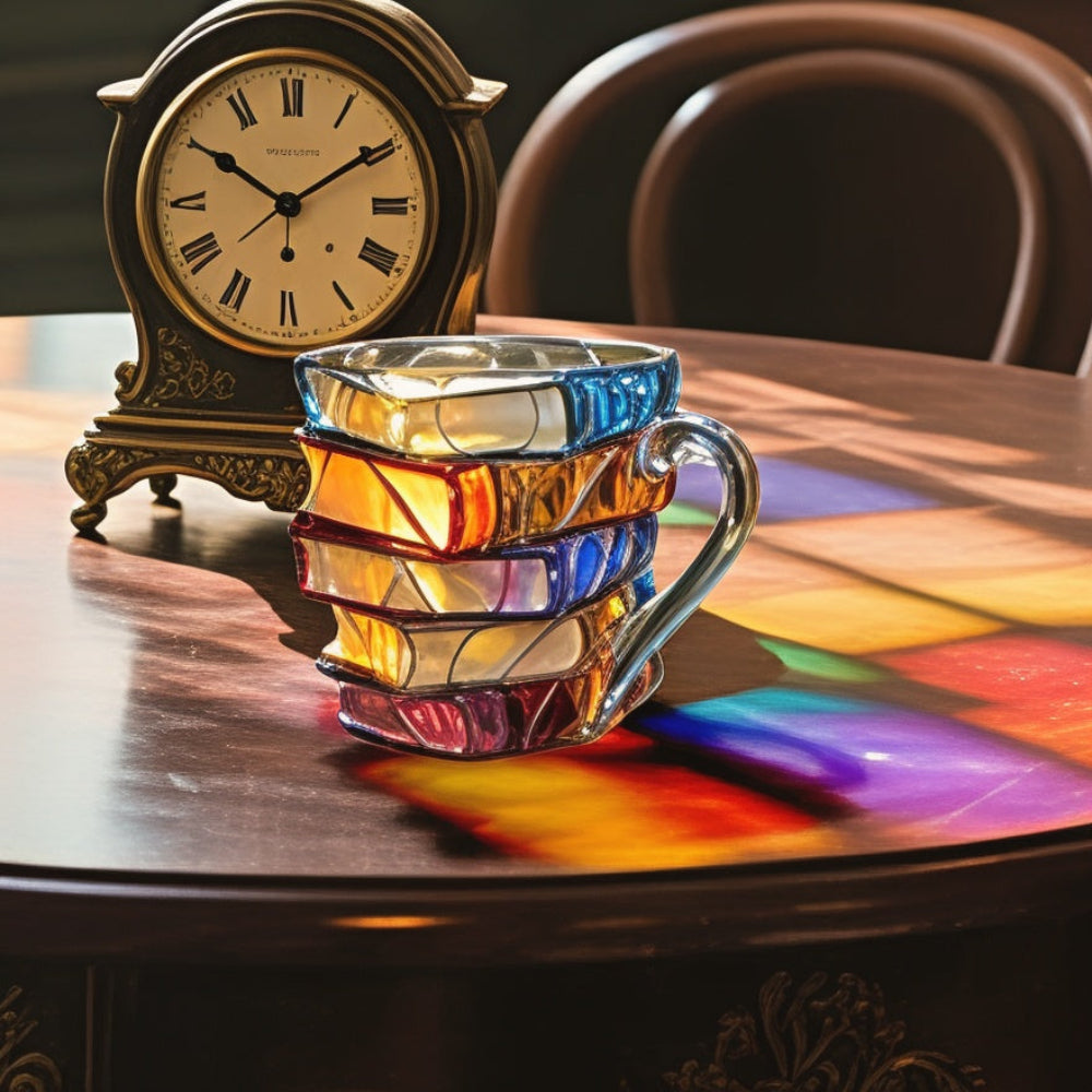 BiblioBrew | Glass Coffee Mug with Book Spine Design – Perfect for Literature Lovers 4