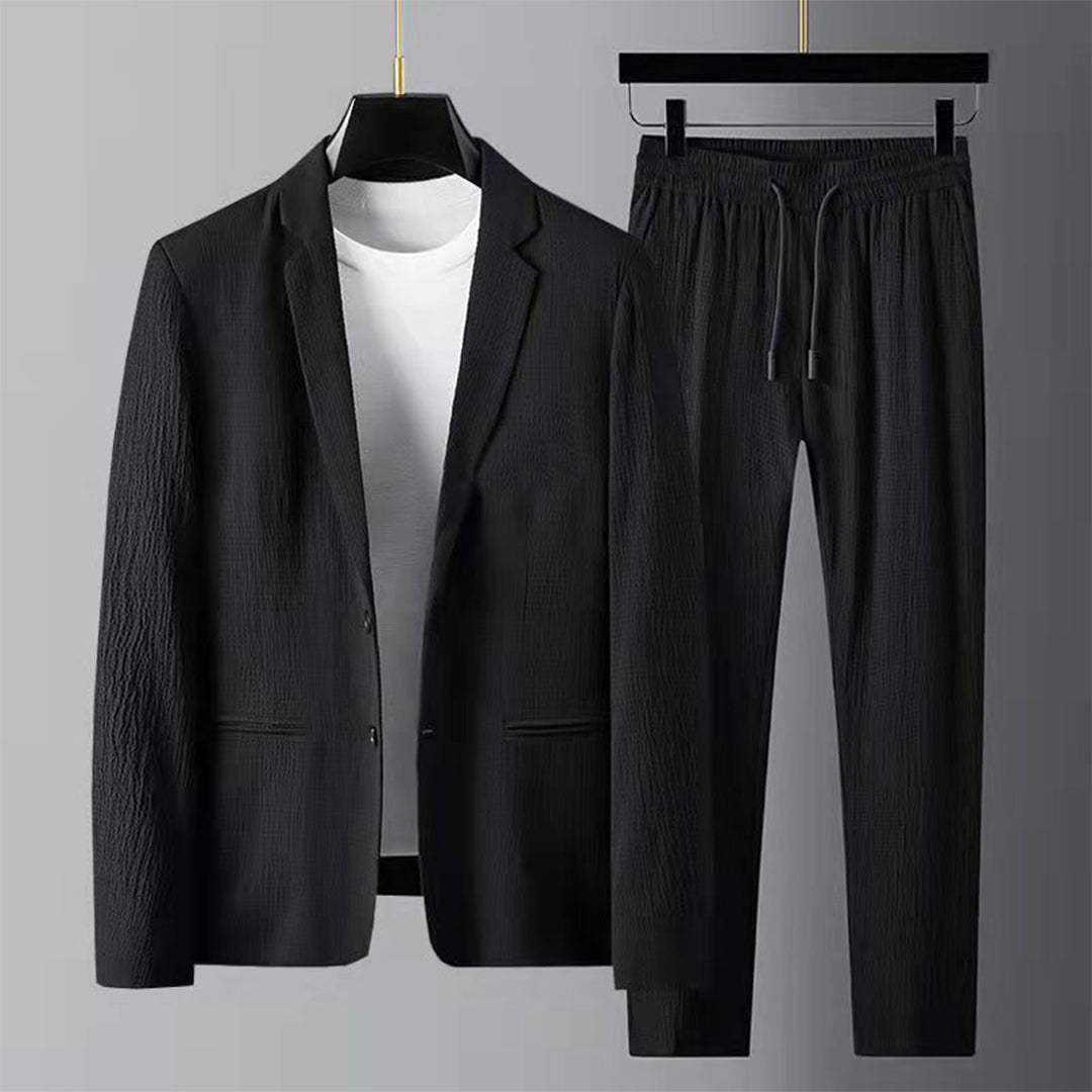 Variant image for Manuel Elegant Casual Summer Set - Classic Striped Design, High-Quality Polyester-1