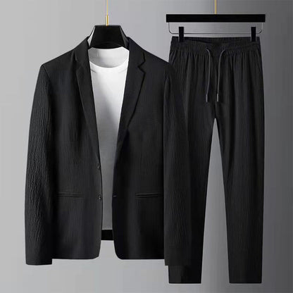 Variant image for Manuel Elegant Casual Summer Set - Classic Striped Design, High-Quality Polyester-1