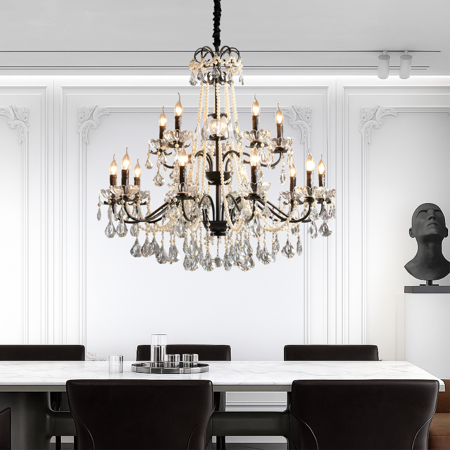 Black Crystal French Chandelier 2