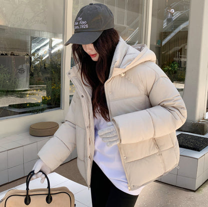 Black down jacket for women | With hood 4