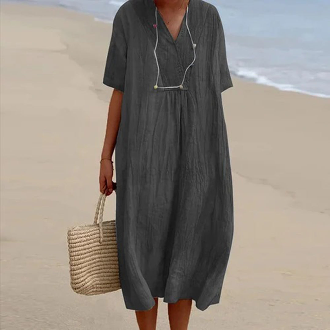 Brigitte - Women's Summer Dress, Lightweight Casual Loose Fit in Vibrant Colors-2