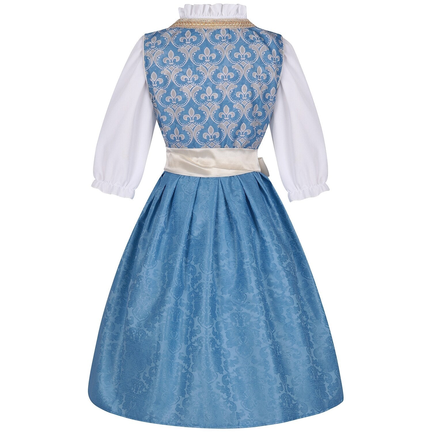 Blue dirndl dress with blouse & lace apron – Oktoberfest | Festive traditional costume for women 3