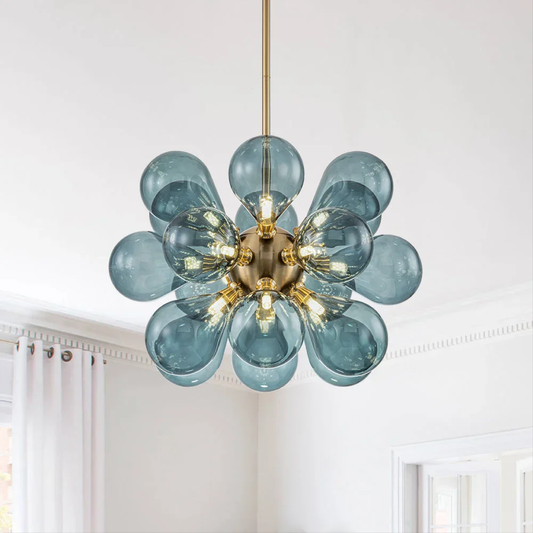 Blue glass cluster chandelier by Jarise 0