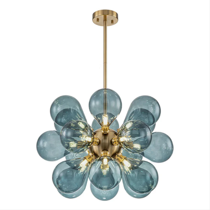 Blue glass cluster chandelier by Jarise 4