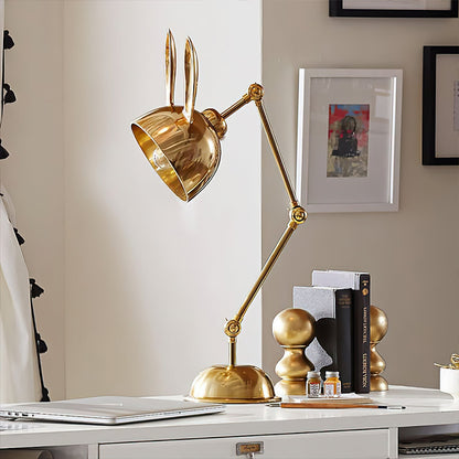 HareLuxe – Lampada da Tavolo con Orecchie di Coniglio Dorate