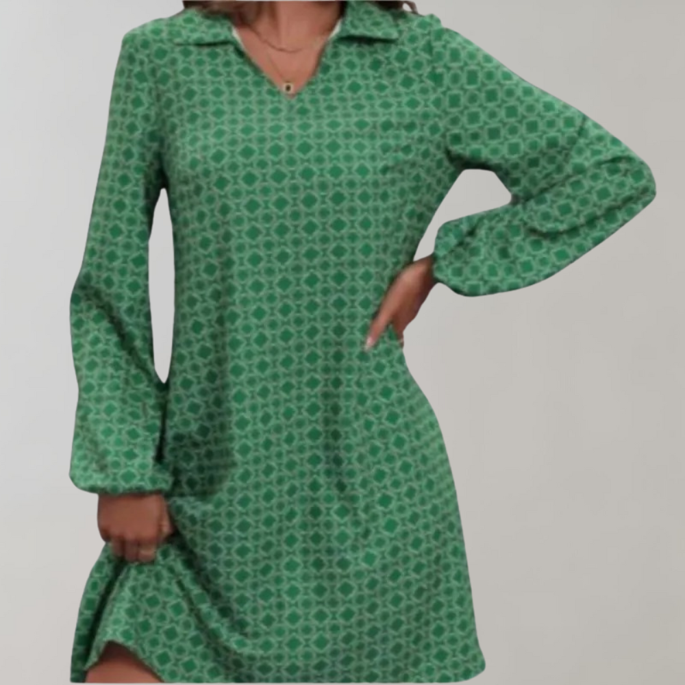 Variant image for Women's A-Line Summer Dress Green Size M Polyester-13