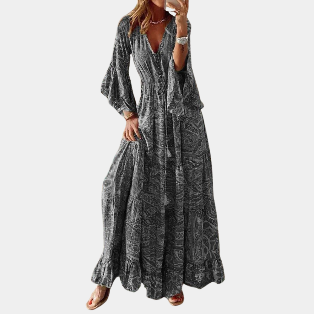 Variant image for Agathe - Women's Bohemian Maxi Dress for Summer Casual and Special Occasions-7
