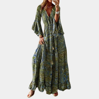 Variant image for Agathe - Women's Bohemian Maxi Dress for Summer Casual and Special Occasions-13