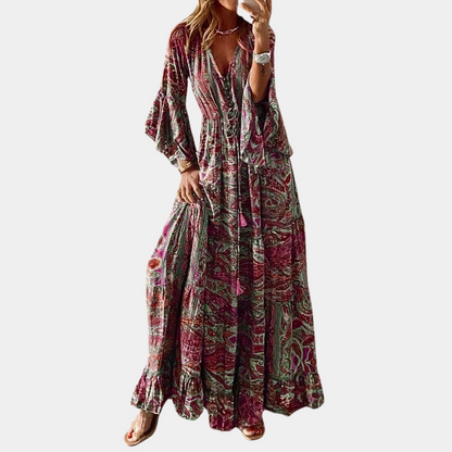 Agathe - Women's Bohemian Maxi Dress for Summer Casual and Special Occasions-6