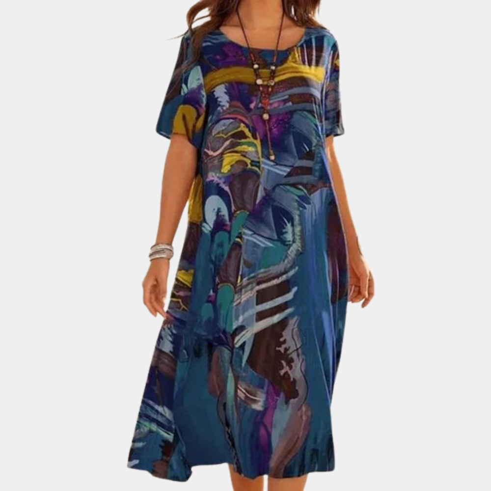 Variant image for Women's Summer Dress Green Size M Cotton-1