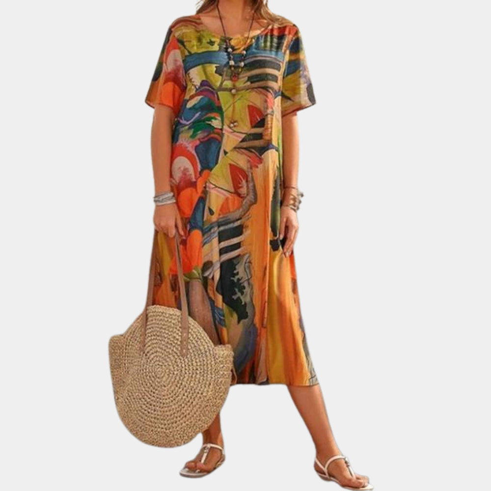 Variant image for Women's Summer Dress Green Size M Cotton-19