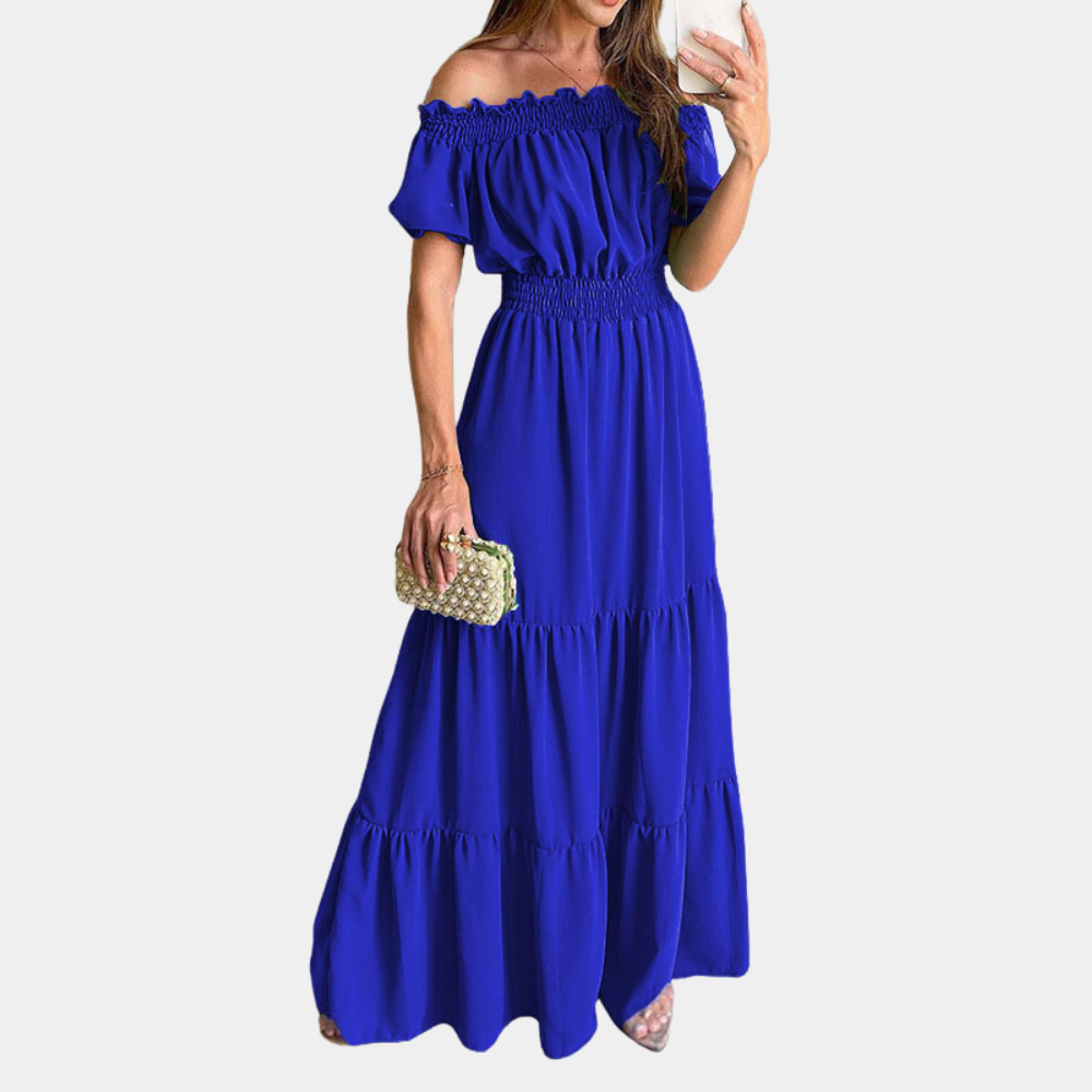 Variant image for Women's Maxi Dress Green Size M Cotton Off Shoulder Summer Dress-9