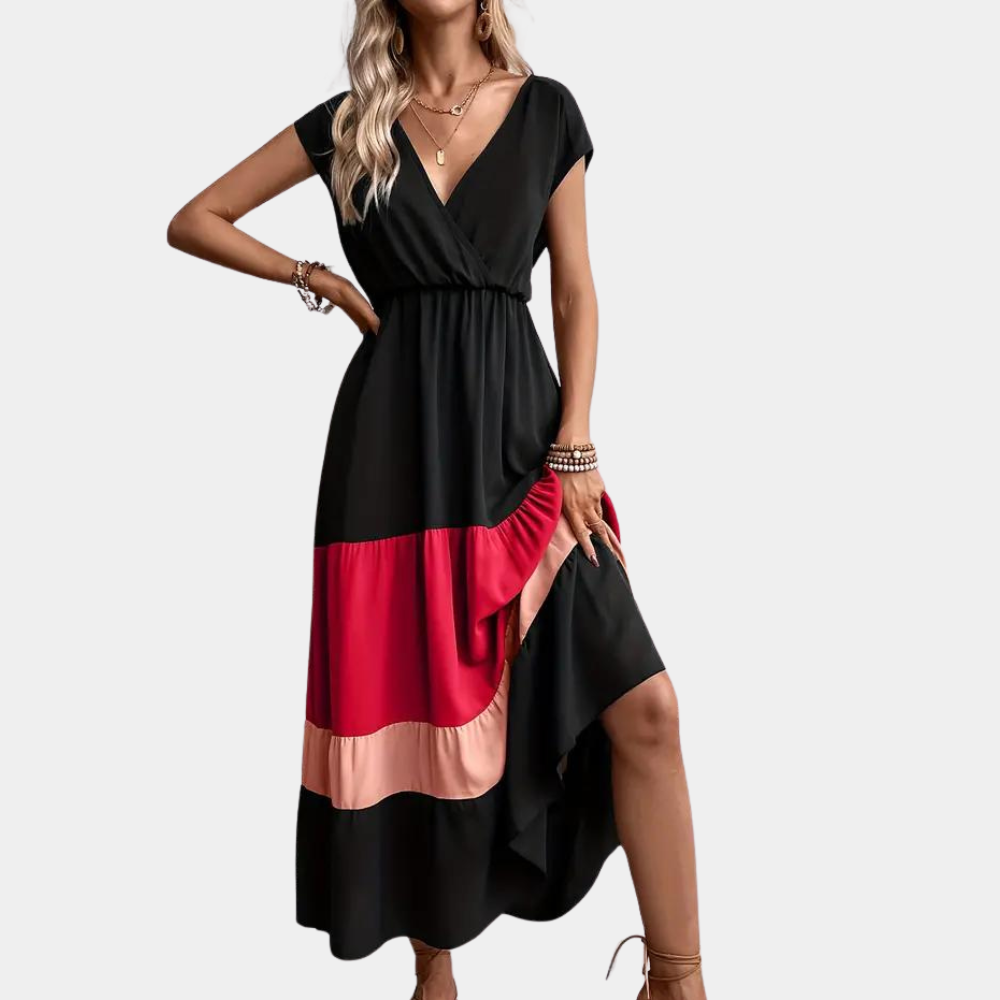 Variant image for Women's Summer Dress Brown Size M Cotton V-Neck-6
