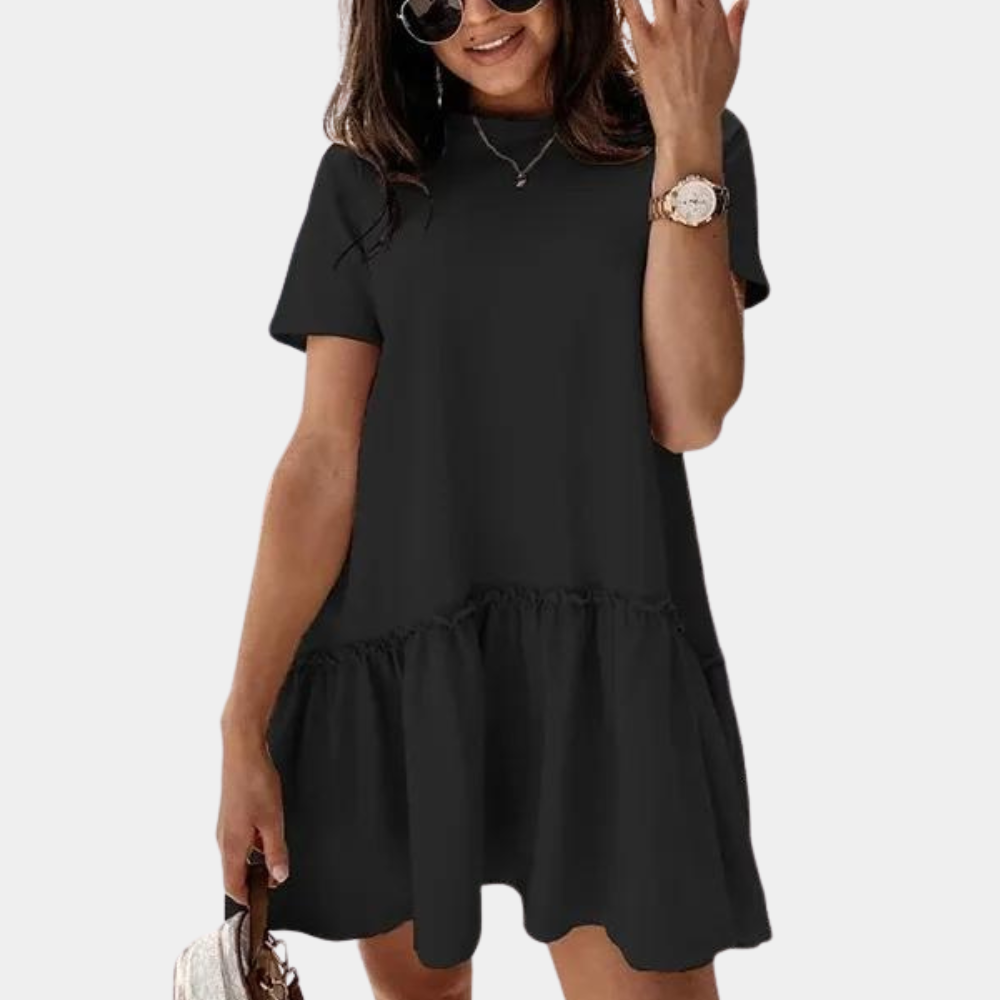 Variant image for Women's Mini Dress Khaki Size S-M-L-XL Cotton-1