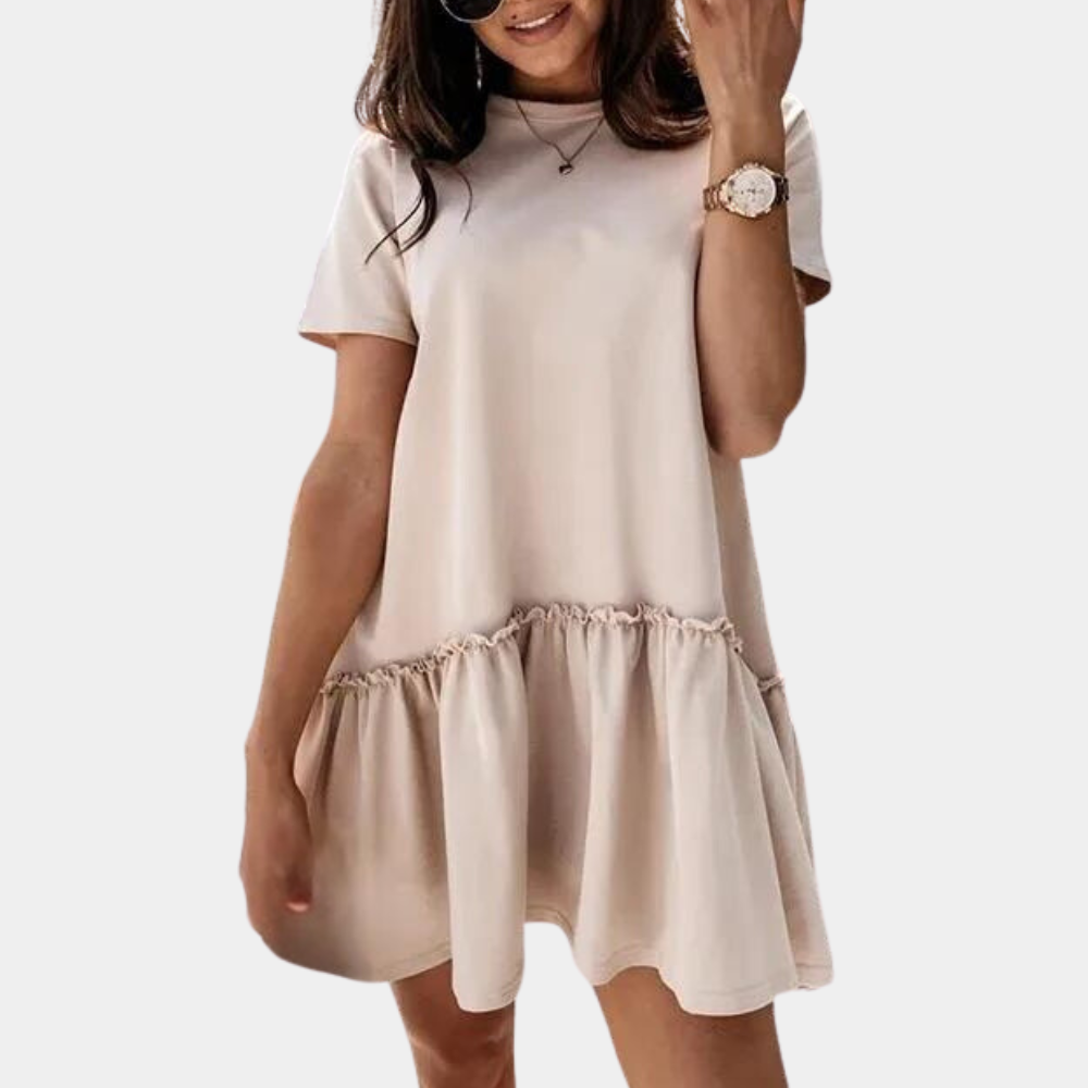 Variant image for Women's Mini Dress Khaki Size S-M-L-XL Cotton-5