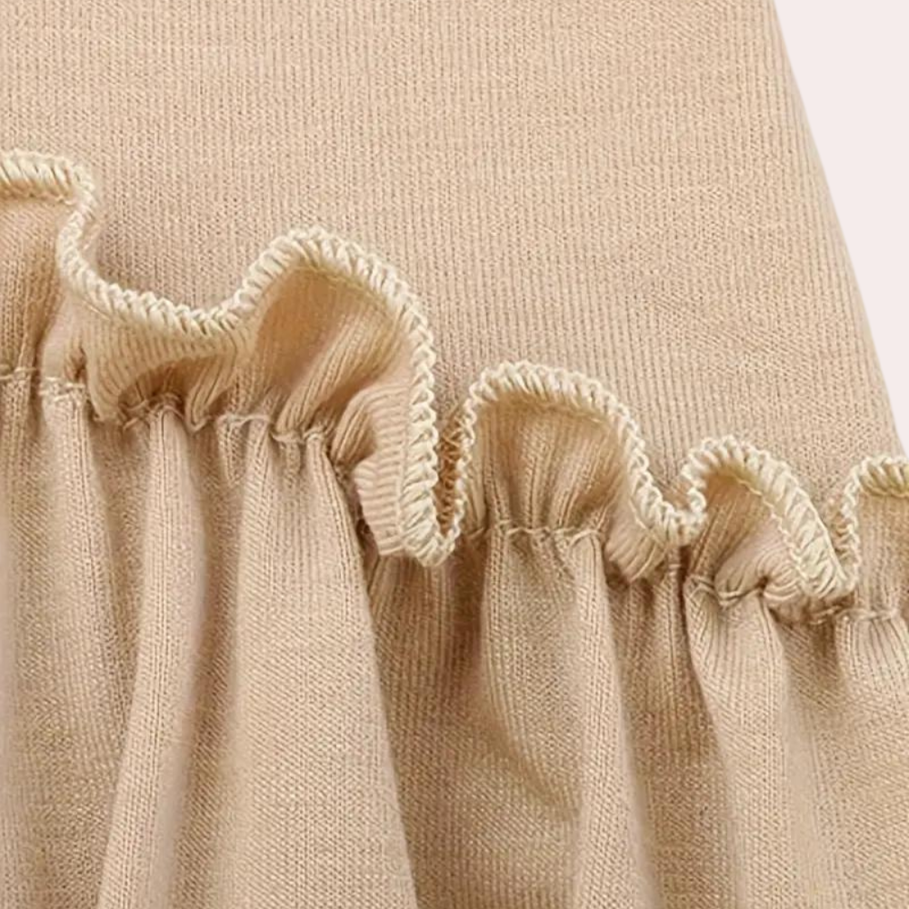 Women's Mini Dress Khaki Size S-M-L-XL Cotton-3