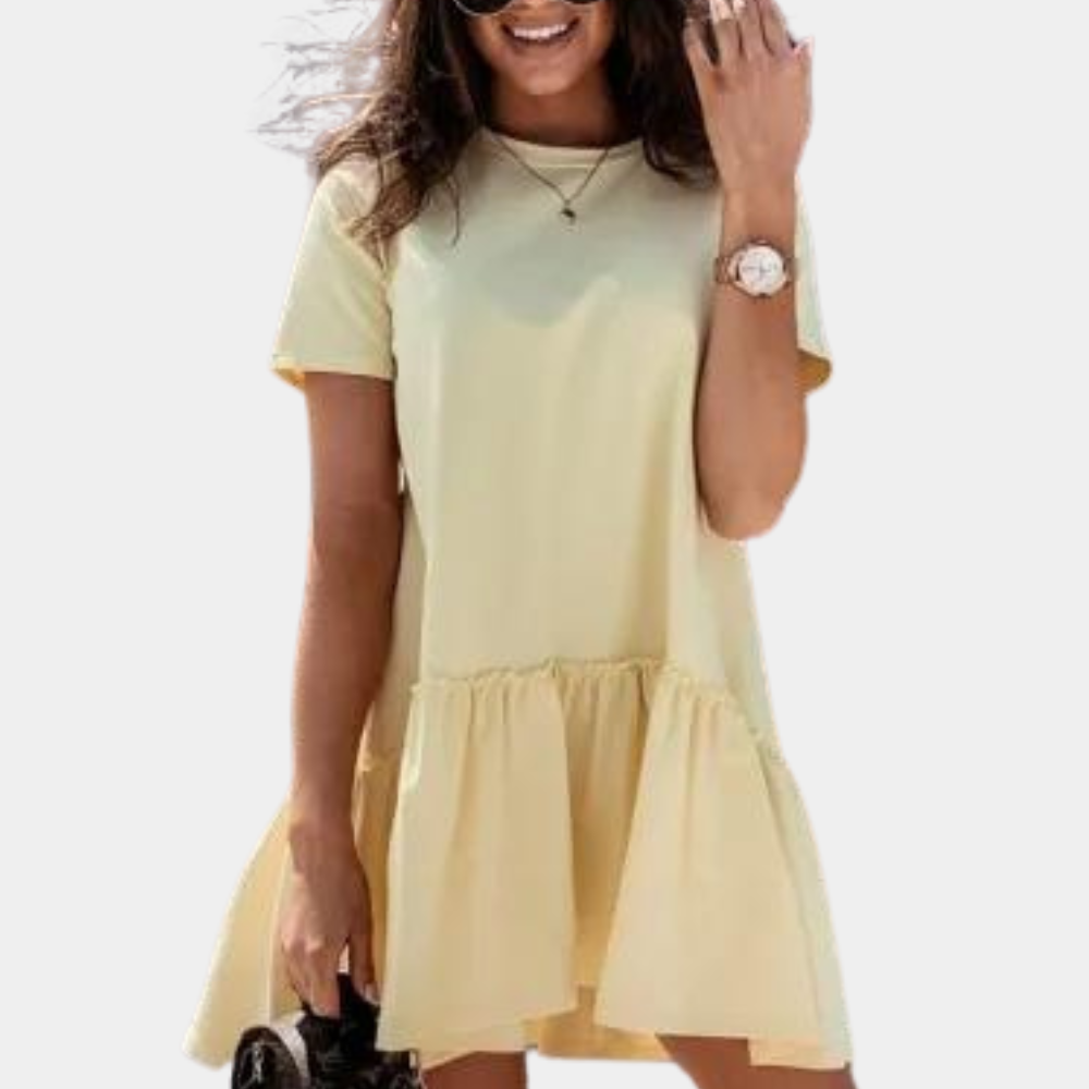 Variant image for Women's Mini Dress Khaki Size S-M-L-XL Cotton-17