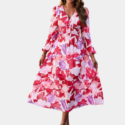 Women's Cocktail Dress Red Size M Cotton-1