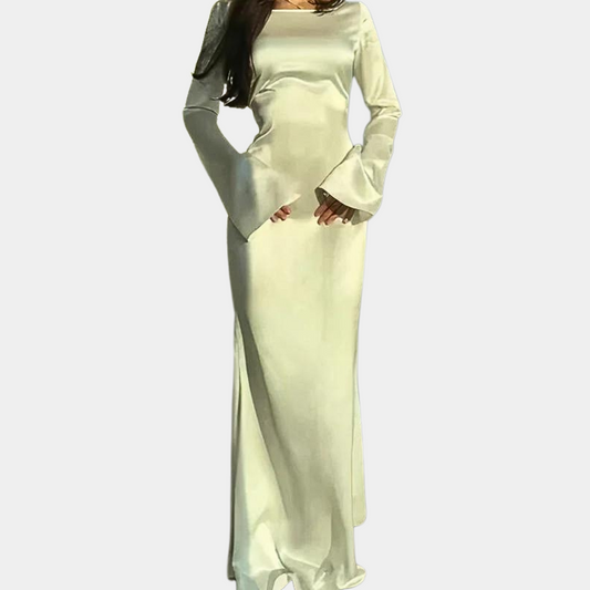 Women's White Maxi Dress Size M Polyester-1