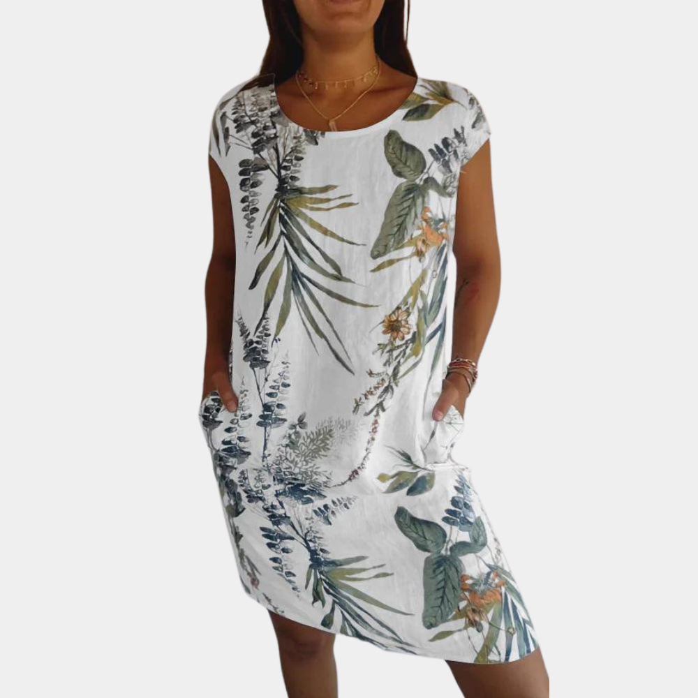 Women's Summer Dress White Size M Cotton-2
