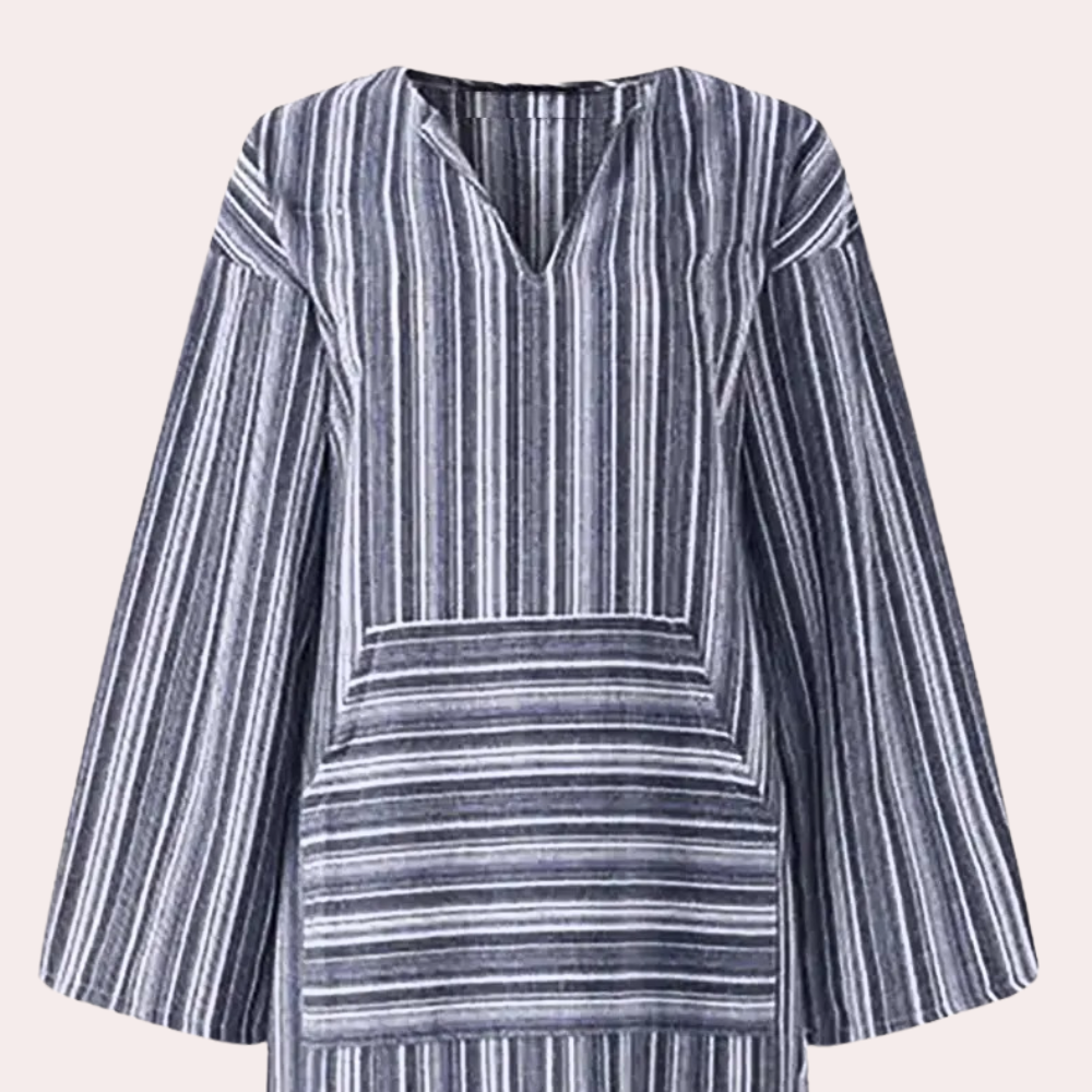 Women's Summer Dress Striped Size M Cotton-3