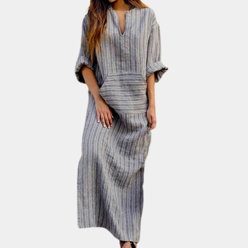 Variant image for Women's Summer Dress Striped Size M Cotton-1
