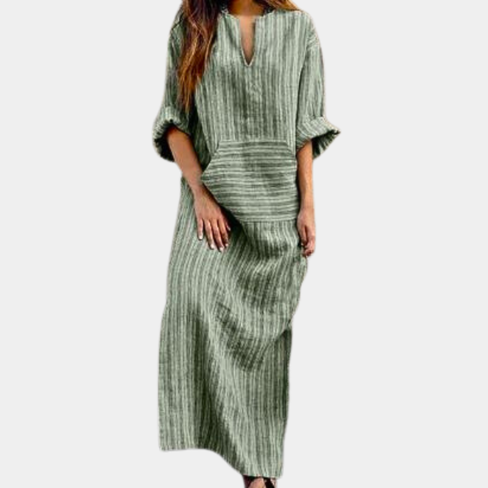 Variant image for Women's Summer Dress Striped Size M Cotton-6