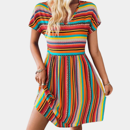 Variant image for Women's Summer Dress Striped Size M Cotton-11