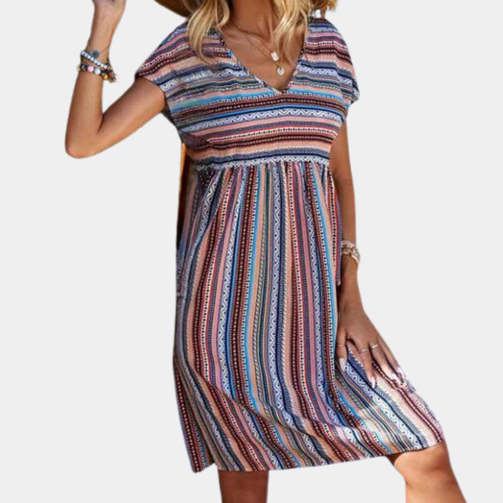 Variant image for Women's Summer Dress Striped Size M Cotton-1