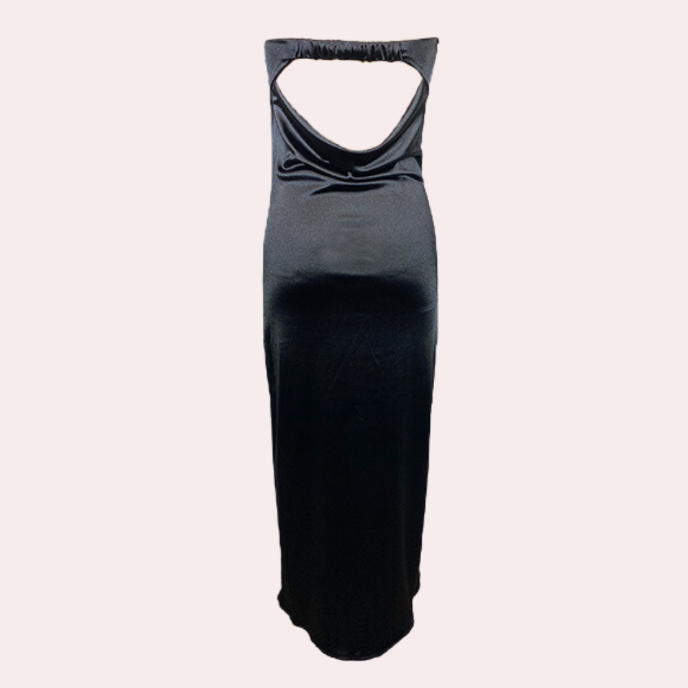Women's Elegant Dress Blue Size M Polyester-5