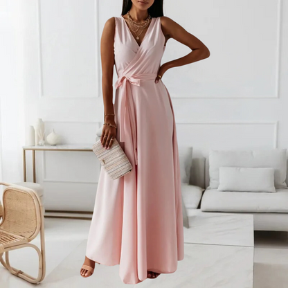 Women's Maxi Dress Pink Size M Polyester-1