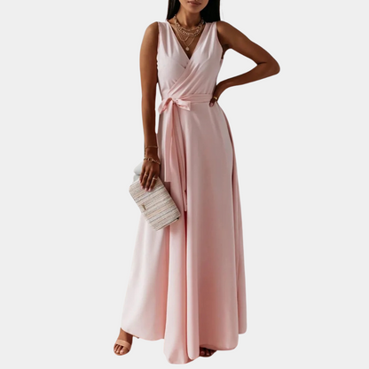 Women's Maxi Dress Pink Size M Polyester-2