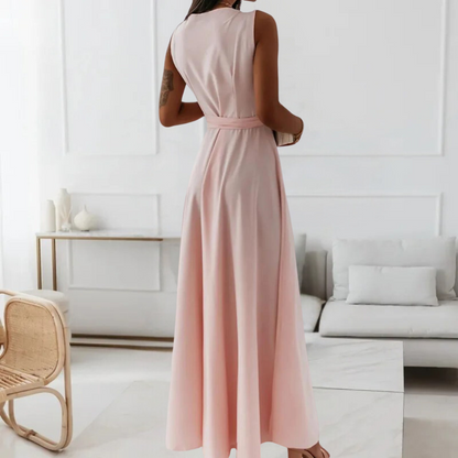 Women's Maxi Dress Pink Size M Polyester-3