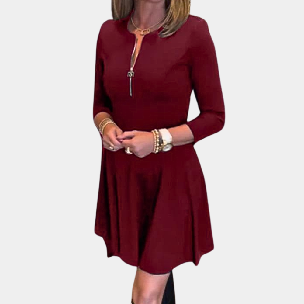 Variant image for Women's A-Line Dress Brown Size M Polyester-11