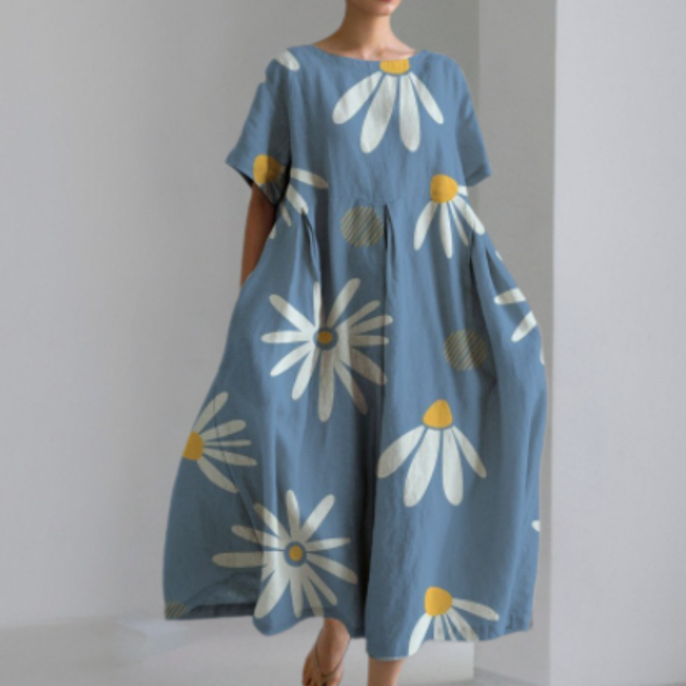 Variant image for Women's Casual Dress Yellow Size M Cotton-21