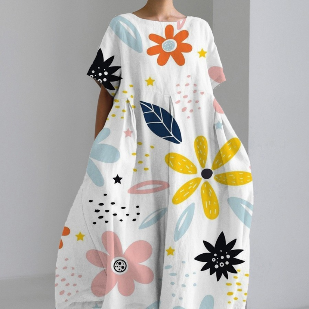 Variant image for Women's Casual Dress Yellow Size M Cotton-11