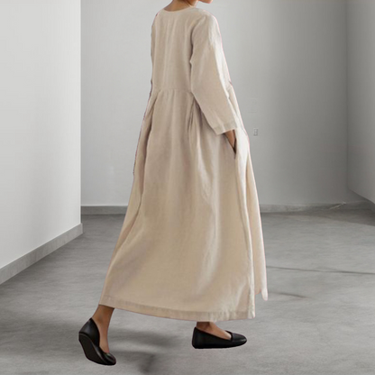 Women's Summer Dress Apricot Size M Cotton-5