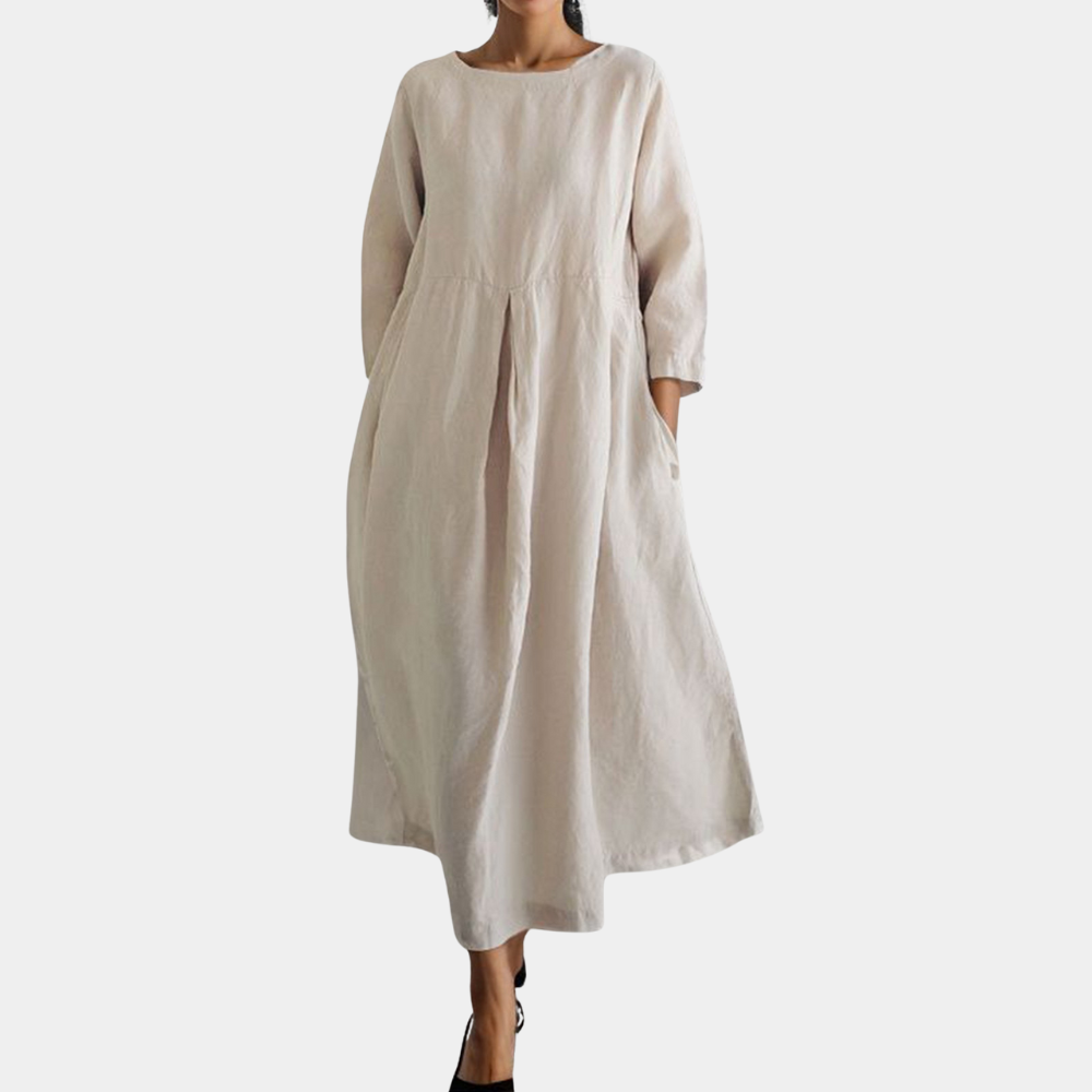 Women's Summer Dress Apricot Size M Cotton-3