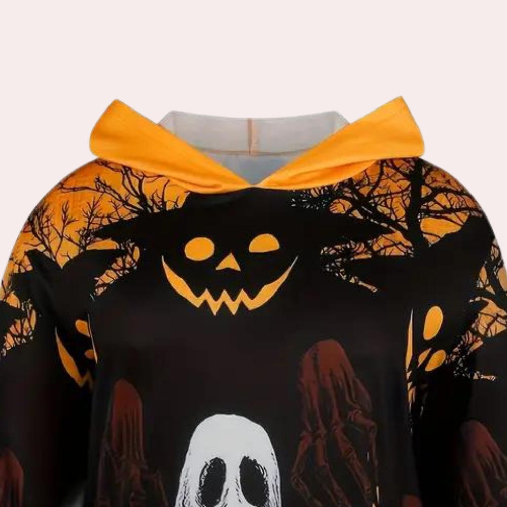 Women's Hoodie Dress Black Size M Cotton-4