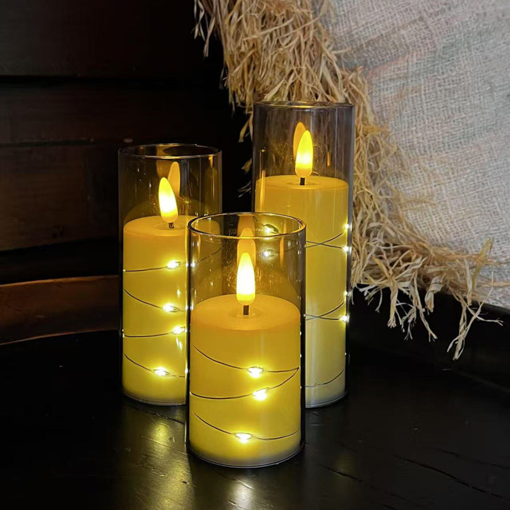 Candle Holders LED Candles Remote Control Warm Flickering Flameless Light 5