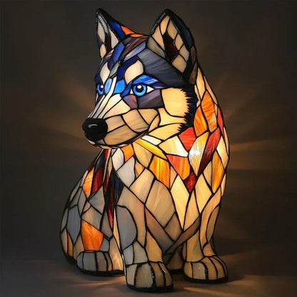 CanineGlow | Charming Colorful Tiffany Style Dog Lamp for Dog Lovers 10